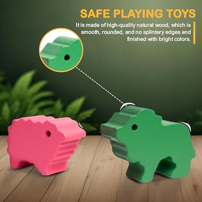 لعبة توازن خشبية على شكل حرف L للأطفال، كتل بناء خشبية لتكديس ألعاب الأطفال، ألعاب مونتيسوري للأطفال بألوان وأشكال، ألعاب عقلية للأطفال في مرحلة ما قبل المدرسة 3+ سنوات (حيوانات) - Image 4