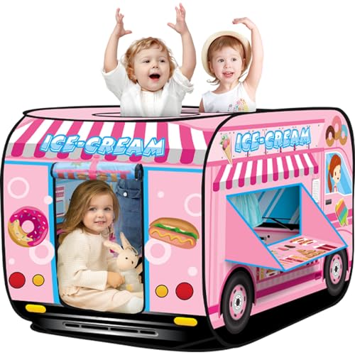 Britik Pop up Play Tent for Kids Aged 35 Years Old Boys and Girls  Ice Cream Playhouse Toy Play Tents for Toddlers 35 Kids Tent Indoor Outdoor Playhouse Toys for 3  Year Old Ice Cream - Image 1