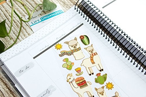 Paper House Productions STFE-0021E Stickers Faux Enamel Stickers, Llamas, 3 Pack - Image 3