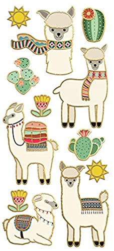 Paper House Productions STFE-0021E Stickers Faux Enamel Stickers, Llamas, 3 Pack - Image 4