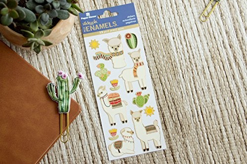 Paper House Productions STFE-0021E Stickers Faux Enamel Stickers, Llamas, 3 Pack - Image 2