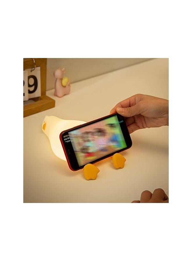 The Bros LED Lying Flat Duck Night Light, Kids Night Light, 3 Level Dimmable Nursery Nightlight,Cute Lamps Silicone Squishy Light Up Duck, Rechargeable Bedside Touch Lamp for Toddler Baby Kids Room Decor - Image 4