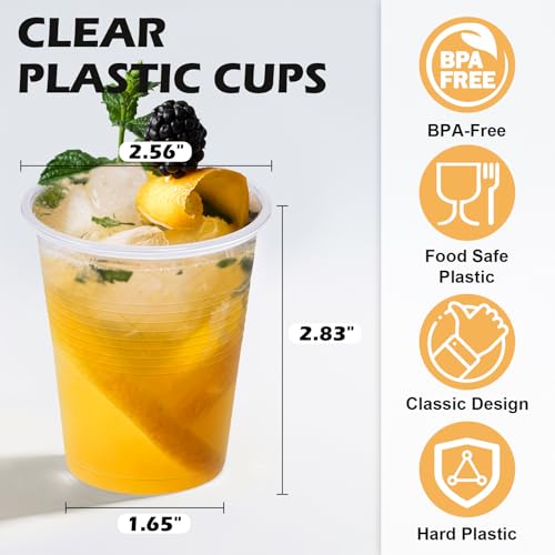 BYSNOW 5 oz Clear Plastic Cups, 100 Count Disposable Cups for Party PP Small Plastic Cups for Party, Cold Coffee, Soda, Juice - Image 2