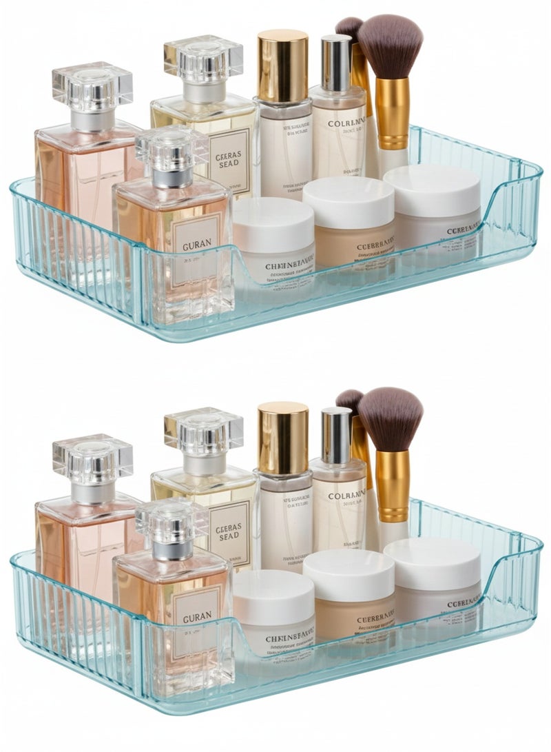2-Piece Stackable Acrylic Organizer Set for Space Saving – Versatile Storage Rack for Organizing Cosmetics, Perfumes, Personal Care Products, or Kitchen Utensils – Practical and Stylish for the Bathroom, Kitchen, or Countertop – 30 x 17 cm - Image 1