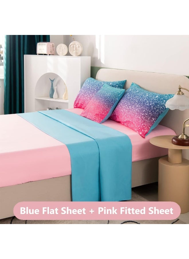Generic PERFEMET Girls Comforter Set Twin Size 6 Piece Bed in A Bag 3D Colorful Rainbow Bedding Comforter Sheet Set for Kids  - Image 4