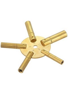 : 1 Piece Clock Winding Key 5 Way Original Brass Even Number (5024)