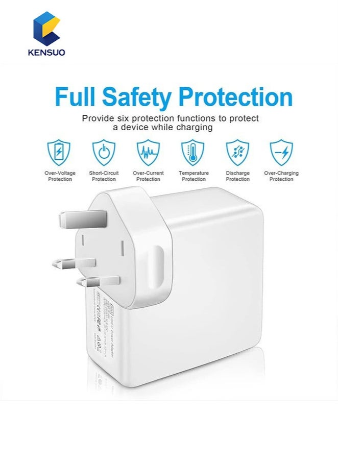 PD 118W Type C Macbook Pro/Macbook Air Fast Replacement Charger with 2M USB C Cable, Power Adapter Compatible for Apple iPad, MacBook Series, Huawei Matebook Series, iPhone 15 iPhone 16 Series, Samsung Galaxy S23 S24 Series Type C Interface