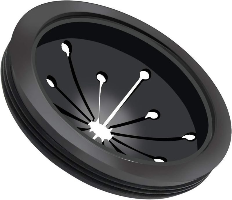محرّرات رذاذ مزيل النفايات في الحوض Whirlaway: واقيات مطاطية سوداء مستقيمة وقابلة لإعادة الاستخدام وسهلة التنظيف - عبوة من 4 وحدات لعدة وحدات مزيل النفايات في الحوض المطبخي - Image 3