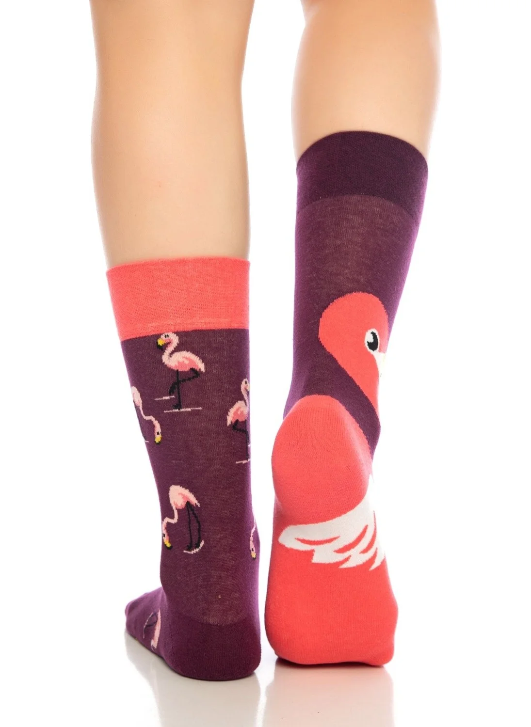 دايكو Unisex Claret Red Flamingo Colored Socks