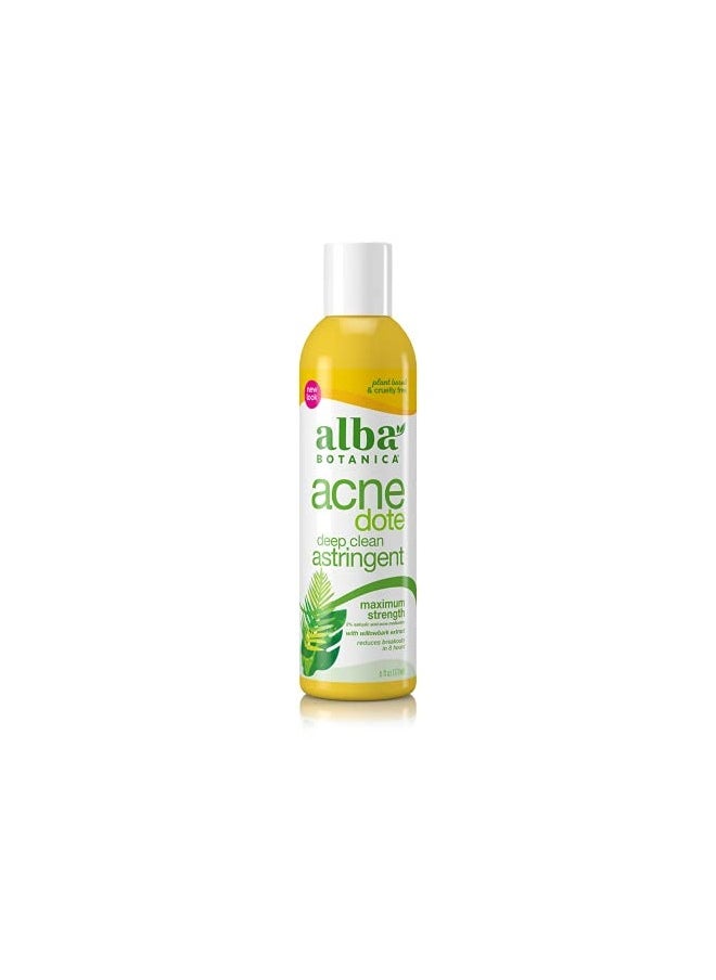 Alba Botanica Acnedote Maximum Strength Deep Clean Astringent, 6 Oz (Packaging May Vary)