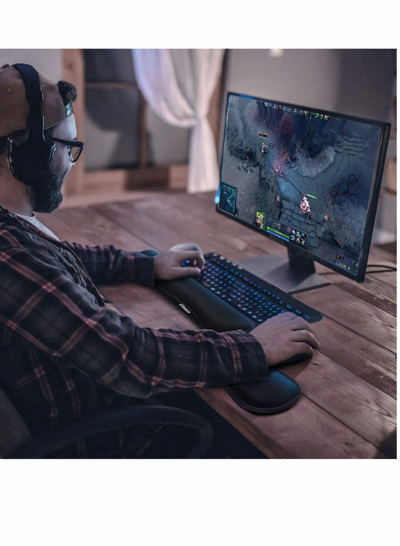 Memory Foam Wrist Rest Pad for Keyboard and Mouse Comfortable Lightweight Support for Office and Home Use Pain Relief for Laptop PC and Mac Black - Image 5