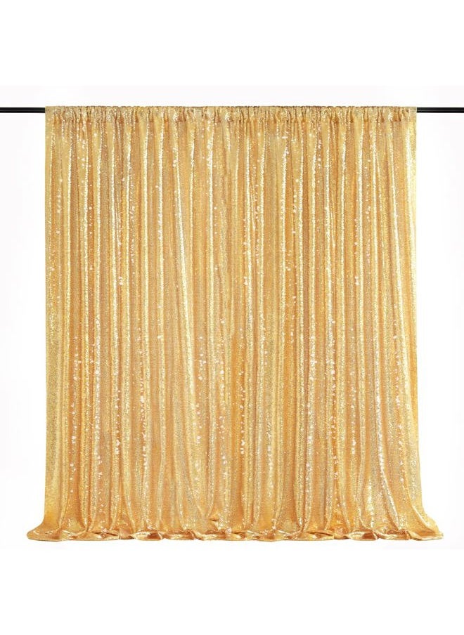 QueenDream - 8ft x 8ft Gold Sequin Backdrop Curtain Glitter Photo Booth Backdrop for Wedding Birthday Baby Shower Event Decor - Image 1