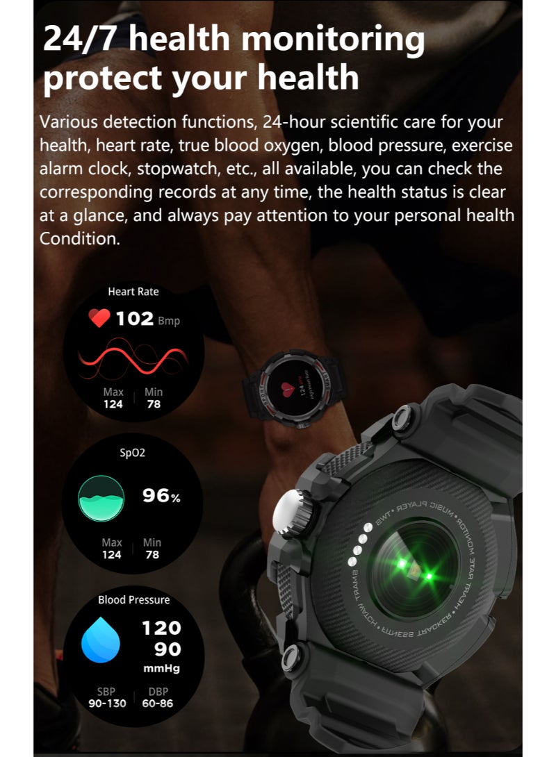 GT 100 Bluetooth Smart Watch With Earbuds 1.43 HD Screen For Men Rugged Bluetooth Call Answer Calls Fitness Tracker Ip67 Waterproof AI Voice Assistant Silver - Image 2