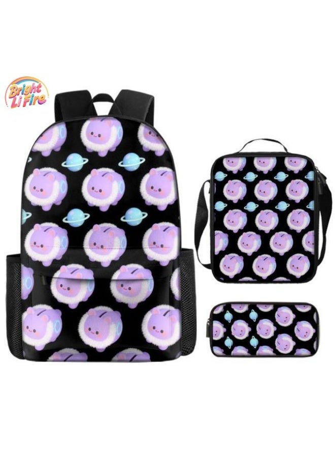 Bright Li Fire [Hot New Product] Cute Cartoon Bag Set | Shoulder + Handbag + Pencil Bag Three-piece Set | Essential for Children and Students Outdoors - 60  - Image 1
