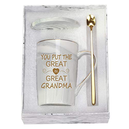 Great Grandma Mug 14 Oz Gray Coffee Mug for Grandma from Grandkids Mothers Day Birthday Gift