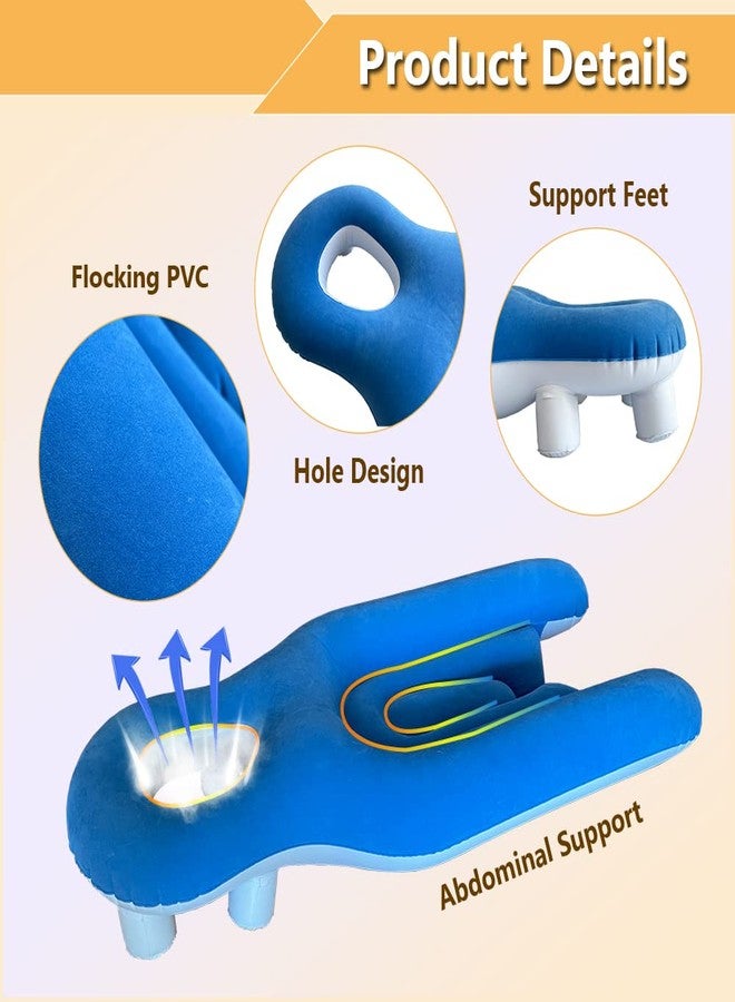 ZNALDP Face Down Pillow for Eye Surgery Recovery, Inflatable Prone Pillow for Retinal Detachment, Vitrectomy, Macular Hole, and Post Eye Surgery Recovery, Comfortable Sleeping Head Cradle, Blue - Image 4
