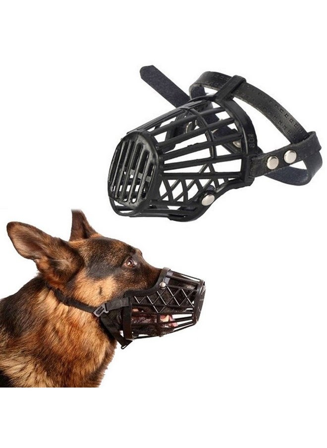 Sage Square Adjustable Strap Muzzle - Ensure Pet Safety & Comfort, Prevent Biting - Perfect For Medium-Sized Dogs, Ideal For Walks, Training & Grooming, Promote Dog'S Well-Being (Black Medium) (Design 1, Medium)  - Image 1