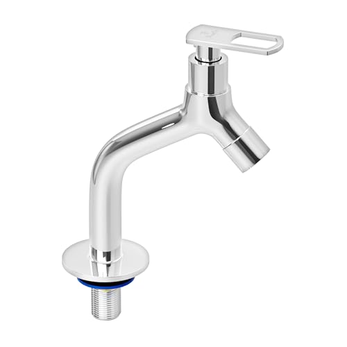 Pixaflo Nexus Brass Pillar Cock Mouth Operated Tap for Wash Basin | Foam Flow | Chrome | 6.5 Inches Tall (Nexus-A) - Image 1