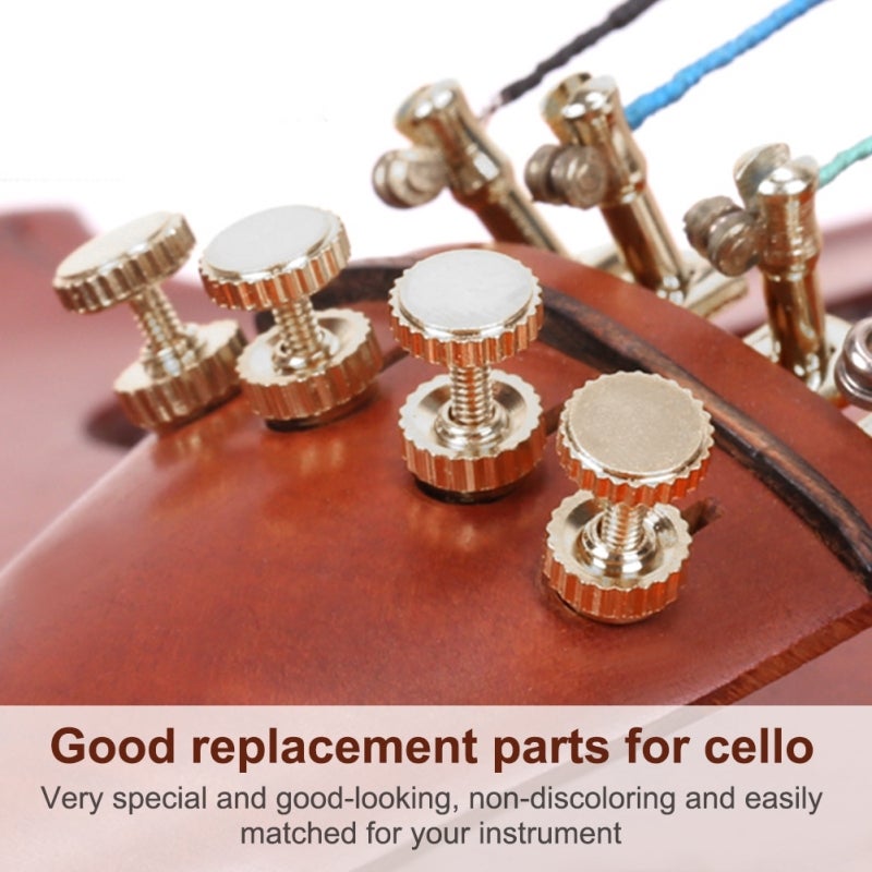 Cello Fine Tuners 4Pcs Premium Metal Anti-Rust High Stability - Precision Smooth Screw Easy Mount Cello String Adjusters for 3/4 4/4 Cello Replacement Parts - Image 2