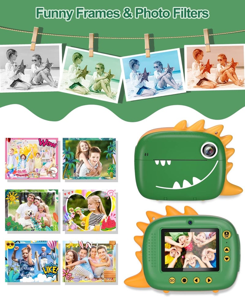 Gofunly Kids Instant Camera for 3-12 Years Old Kids Toddlers Childrens Boys Girls Christmas Birthday Gifts 2.0 Inch Screen 12MP / 1080P HD Video Camera Baby Instant Print Digital Camera - Image 5