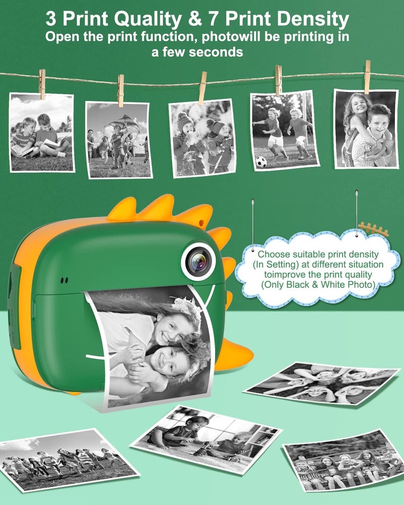 Gofunly Kids Instant Camera for 3-12 Years Old Kids Toddlers Childrens Boys Girls Christmas Birthday Gifts 2.0 Inch Screen 12MP / 1080P HD Video Camera Baby Instant Print Digital Camera - Image 2
