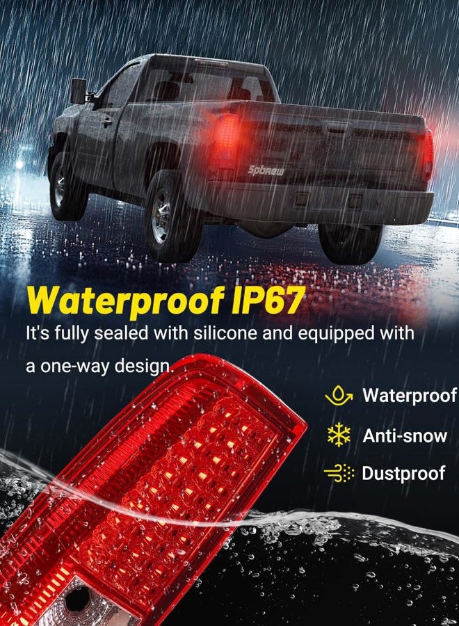 SPBREW LED Tail Lights Assembly Fit for Chevy Silverado 1999 2000 2001 2002, Tail Lights Compatible for 99-02 Silverado 1999-2007 GMC Sierra Classic, Clear Tail Lights Truck Rear Lamp Red 1 Pair - Image 3