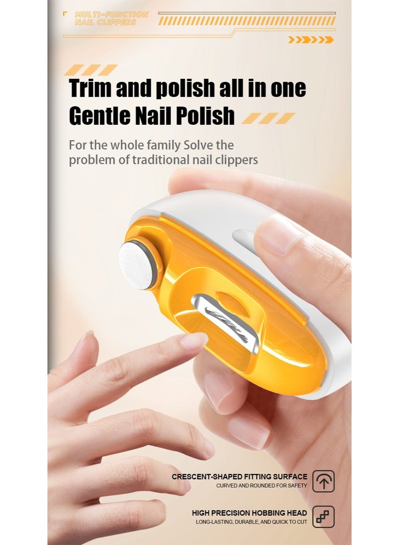 linkship Electric Nail Clipper for Baby, 2-in-1 Automatic Trimmer with LED Light, 400mAh Rechargeable Low-Noise Nail Cutter with Debris Catcher for Kids Elderly All Family - Image 4