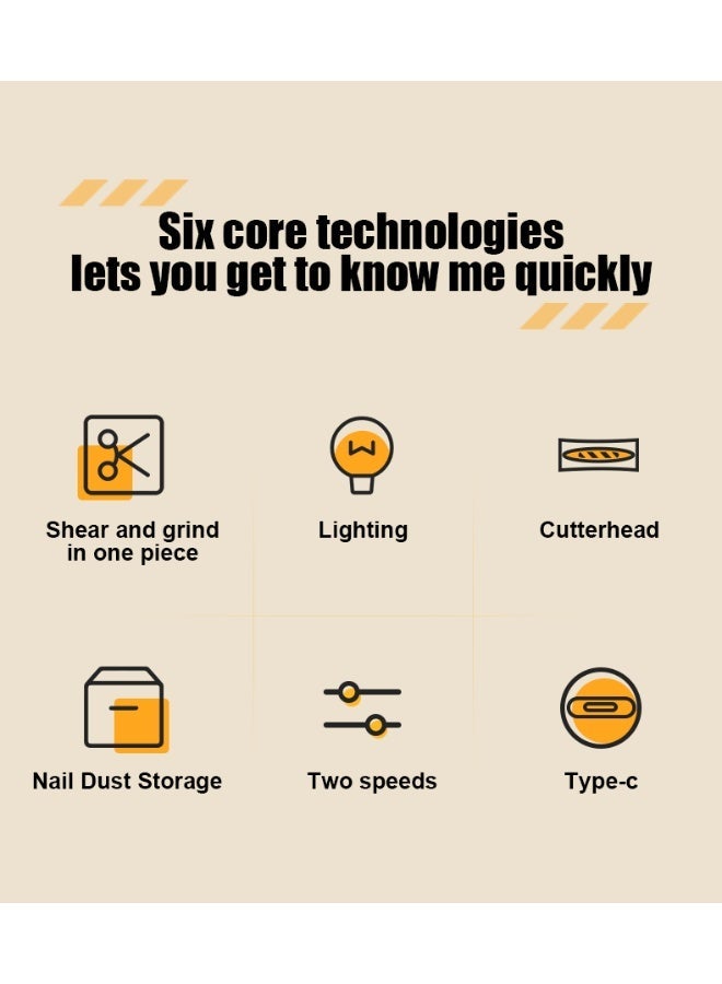 linkship Electric Nail Clipper for Baby, 2-in-1 Automatic Trimmer with LED Light, 400mAh Rechargeable Low-Noise Nail Cutter with Debris Catcher for Kids Elderly All Family - Image 3