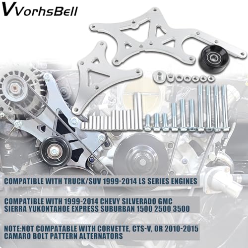 VVORHSBELL LS Truck SUV Driver Side Billet Alternator Power Steering Pump Bracket Compatible with 1999-2014 Silverado Sierra Yukon Tahoe Express Suburban 1500 2500 3500 - Image 4