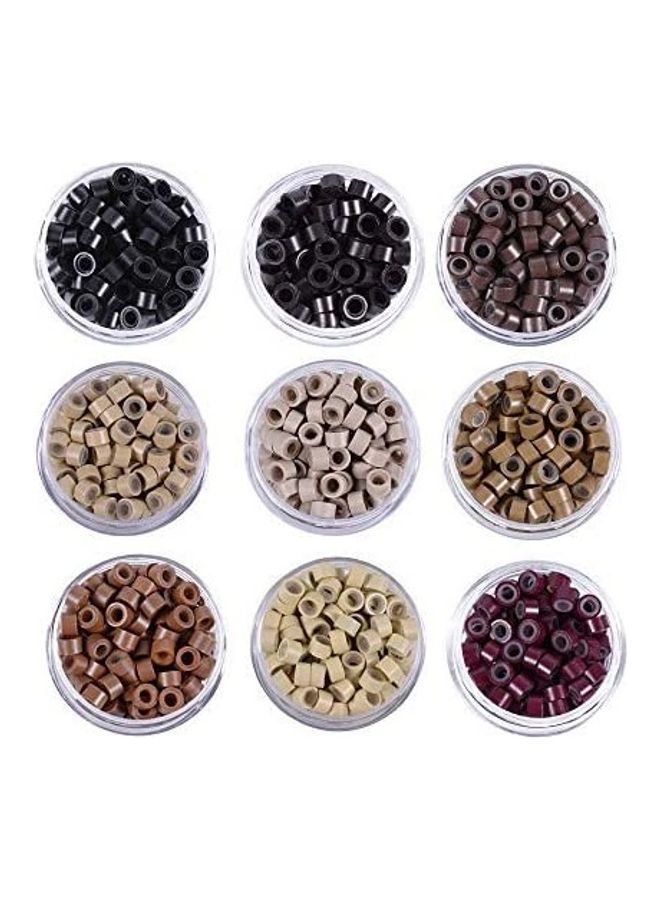 NIBEMINENT 1000-Piece Silicone Lined Micro Links Rings Multicolour 10inch