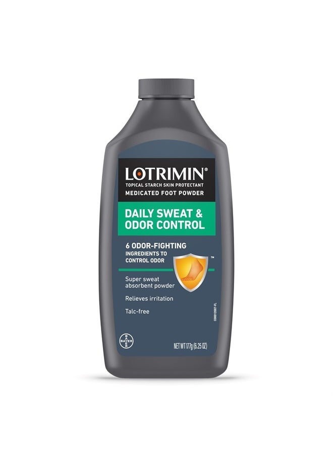 Lotrimin - Daily Sweat & Odor Control Medicated Foot Powder - Antifungal Formula for Lasting Relief from Foot Odor, 6.25 Ounce (177 Grams) - Image 1