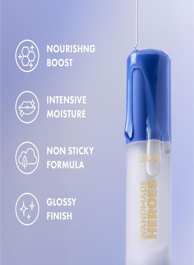 Handmade Heroes 100% Natural Vegan Lip Oil with Squalane Non-Sticky Lip Gloss Moisturizing, Shiny, Nourishing Korean Lip Gloss - Super Glaze (Clear) - Image 3