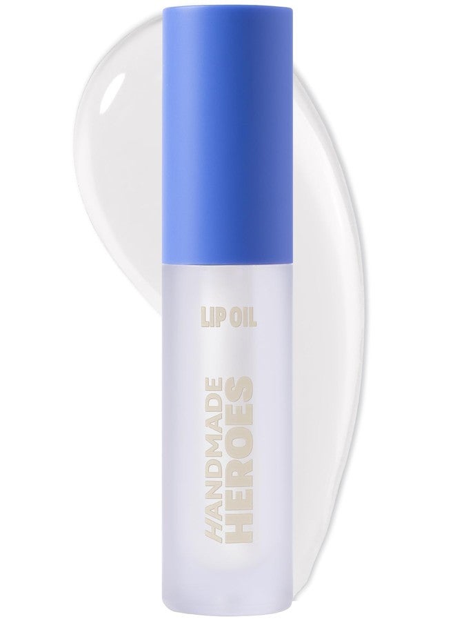Handmade Heroes 100% Natural Vegan Lip Oil with Squalane Non-Sticky Lip Gloss Moisturizing, Shiny, Nourishing Korean Lip Gloss - Super Glaze (Clear) - Image 1