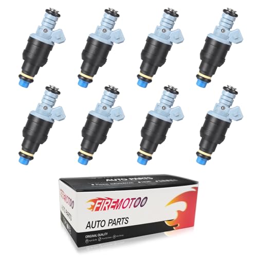 FIREMOTOO Fuel Injectors set of 8 Compatible with Ford E250 E350 Excursion F250 F350 for Mustang for Chevy Camaro Corvette Caprice Impala for Pontiac Firebird GTO Replace 0280150947 4 Holes - Image 1