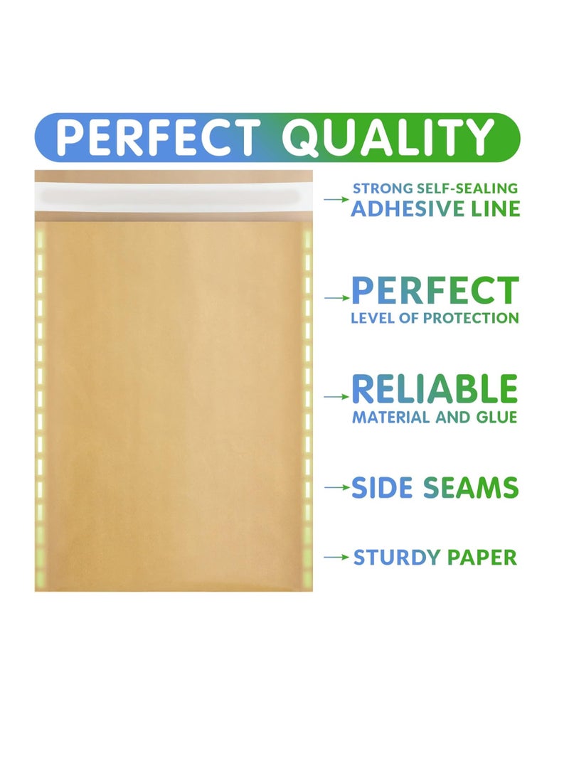 Zikra 25 Packs Natural Kraft Bubble Mailers Bubble Mailers Self-Seal Shipping Bags Padded Envelopes Packaging Supplies for Small Business Boutique 9.5 x 13 Inches - Image 2