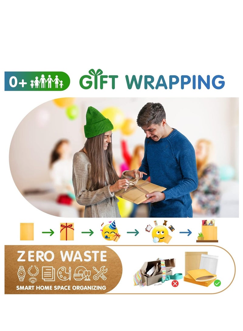 Zikra 25 Packs Natural Kraft Bubble Mailers Bubble Mailers Self-Seal Shipping Bags Padded Envelopes Packaging Supplies for Small Business Boutique 9.5 x 13 Inches - Image 4