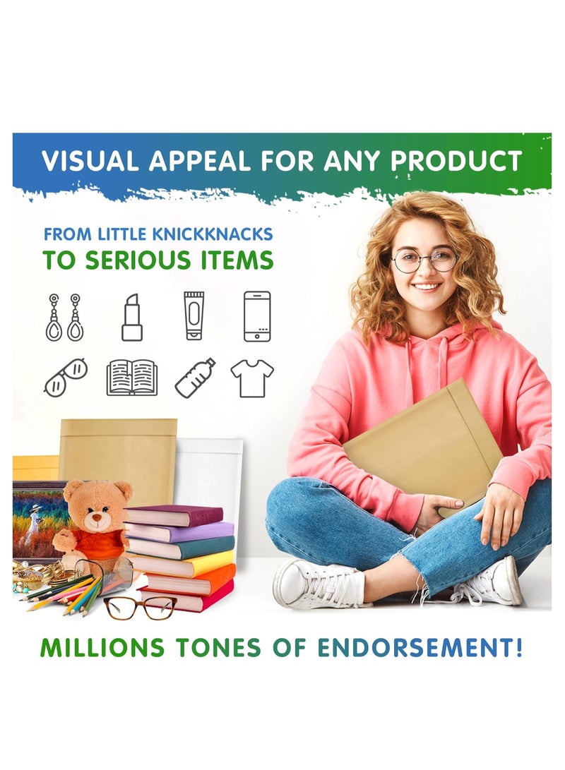 Zikra 25 Packs Natural Kraft Bubble Mailers Bubble Mailers Self-Seal Shipping Bags Padded Envelopes Packaging Supplies for Small Business Boutique 9.5 x 13 Inches - Image 3