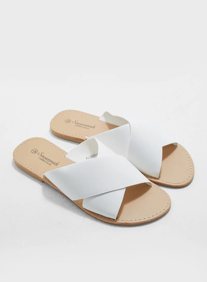 Savannah Collection Flat Mule Sandal