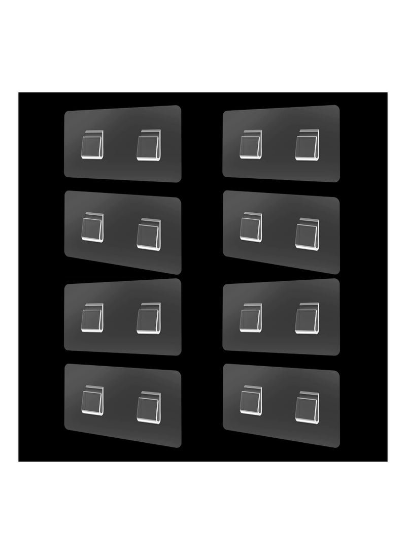 Excefore Shower Caddy Adhesive Replacement Sticker Flat Hook Adhesive Shower Caddy Hooks Flat Hook Flat Shower Caddy Hooks Transparent Strong Hook for Bathroom Shower Organizer Hanging Kitchen 8 Pack - Image 1
