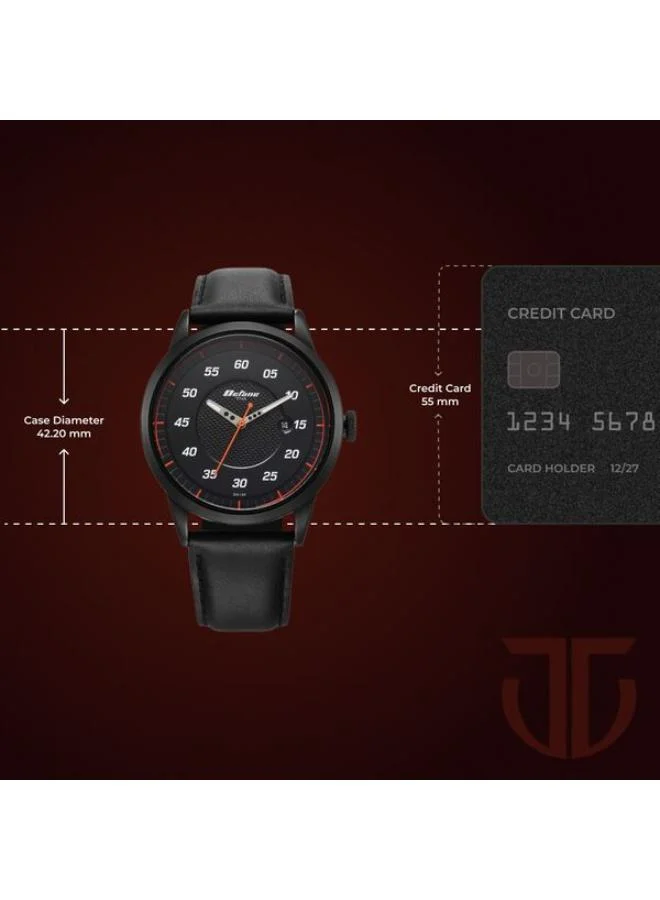 تيتان Men Analog Display Watch With Black Leather Strap - 1806NL05