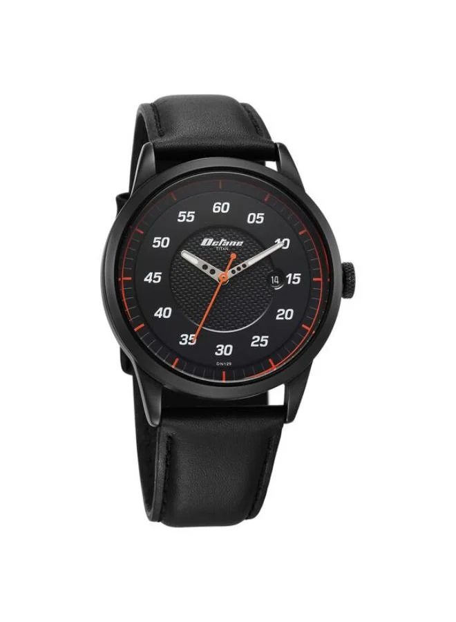 تيتان Men Analog Display Watch With Black Leather Strap - 1806NL05