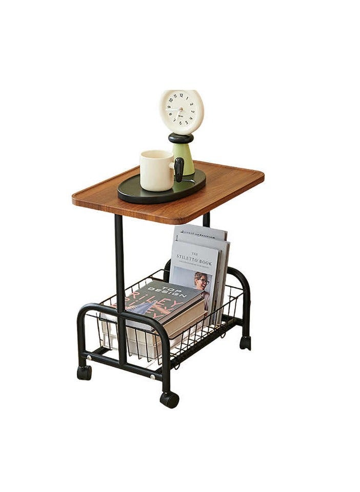 l'elefante 2-Tier Rolling Storage Cart with Wheels – Metal Frame Organizer for Kitchen, Bathroom, Office – Slim Utility Trolley with Plastic Baskets – Movable Storage Rack for Home and Workspace  - Image 2