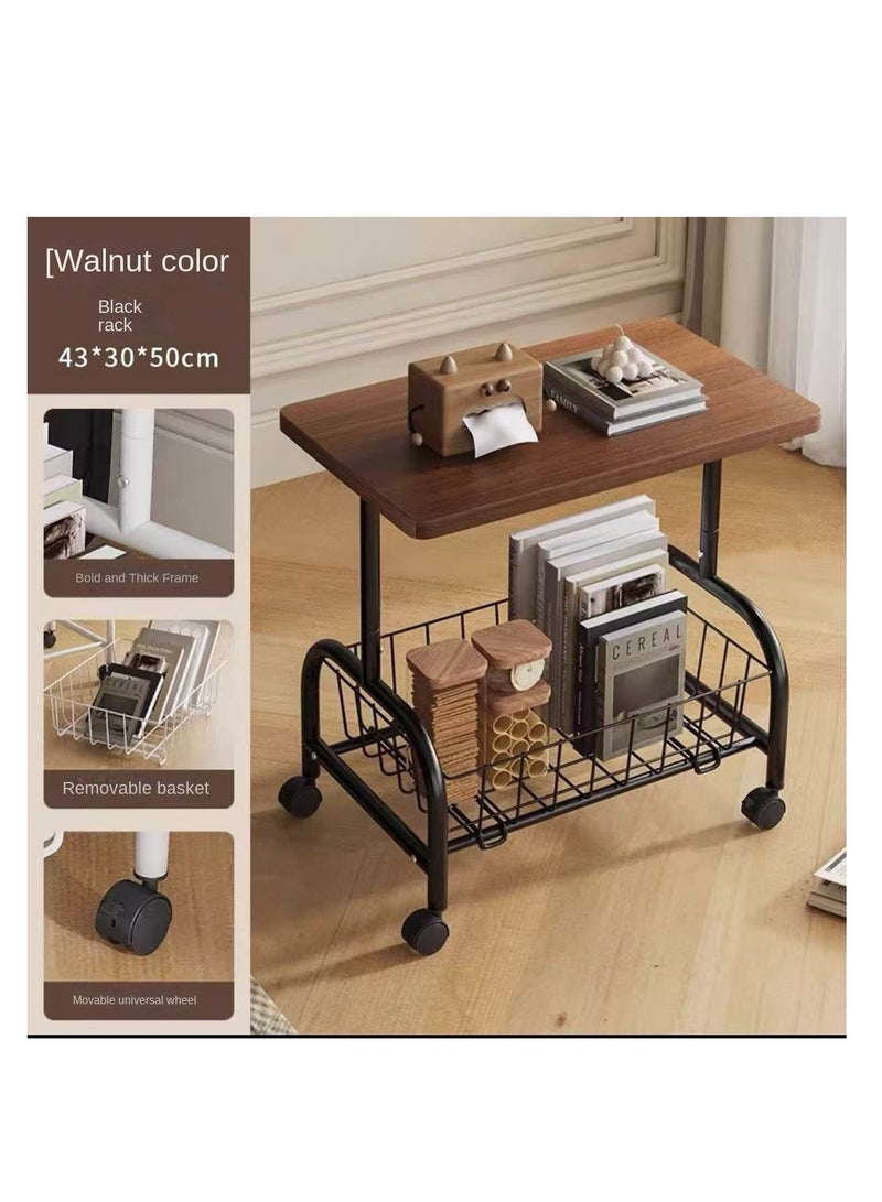 l'elefante 2-Tier Rolling Storage Cart with Wheels – Metal Frame Organizer for Kitchen, Bathroom, Office – Slim Utility Trolley with Plastic Baskets – Movable Storage Rack for Home and Workspace  - Image 4