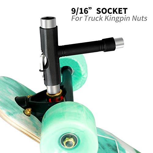 ANCKNE Skate Tool All-in-One, Skateboard Tool Roller Skate Tool T Tool for Skateboard, Muti-Function Portable Skateboard Longboard Accessory with T-Type Allen Key and L-Type Phillips Head Wrench Screwdriver - Image 5