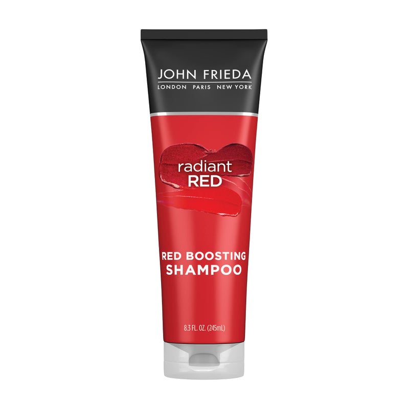 John Frieda شامبو جون فريدا ريد راديانت لتعزيز اللون الأحمر، شامبو يومي، يساعد في تعزيز درجات الشعر الأحمر، 8.3 أونصة، مع الرمان وفيتامين E - Image 1