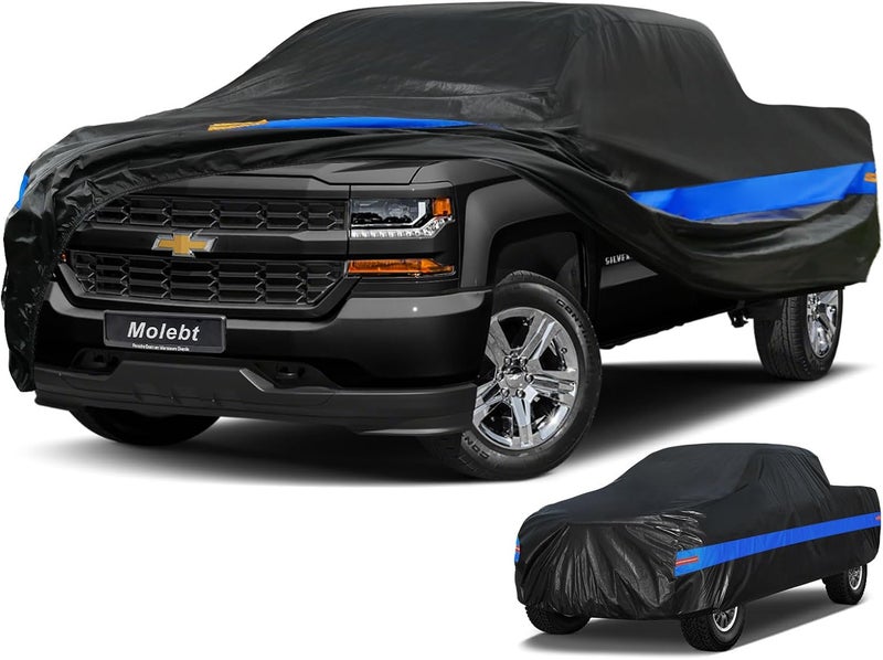 Molebt Pickup Truck Cover Waterproof All Weather, Outdoor Pickup Cover Snow Sun Rain Dust Protection, Fit Toyota Tacoma/Tundra, Chevy Silverado, GMC Sierra, Dodge RAM 1500 ect (up to 230 inch) - Image 1