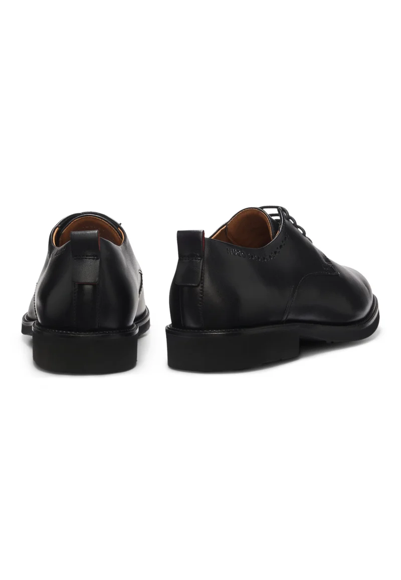 هوجو Leather Derby shoes with brogue details