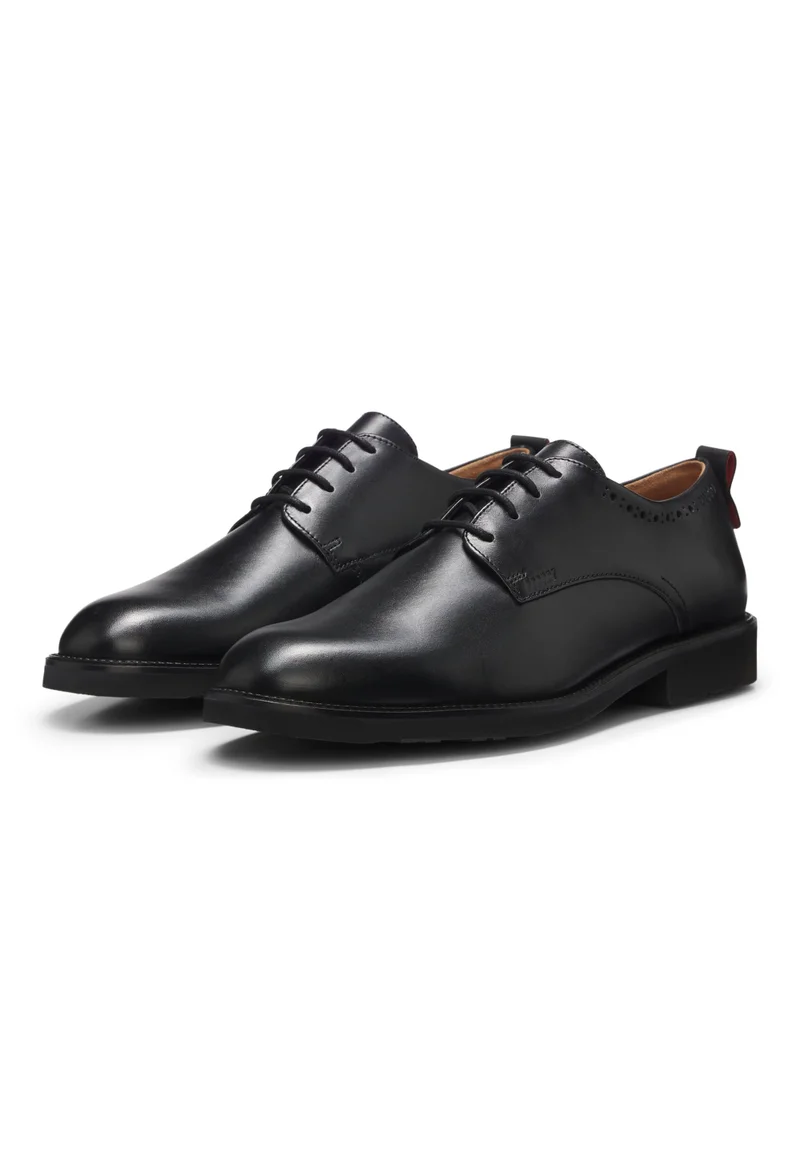 هوجو Leather Derby shoes with brogue details