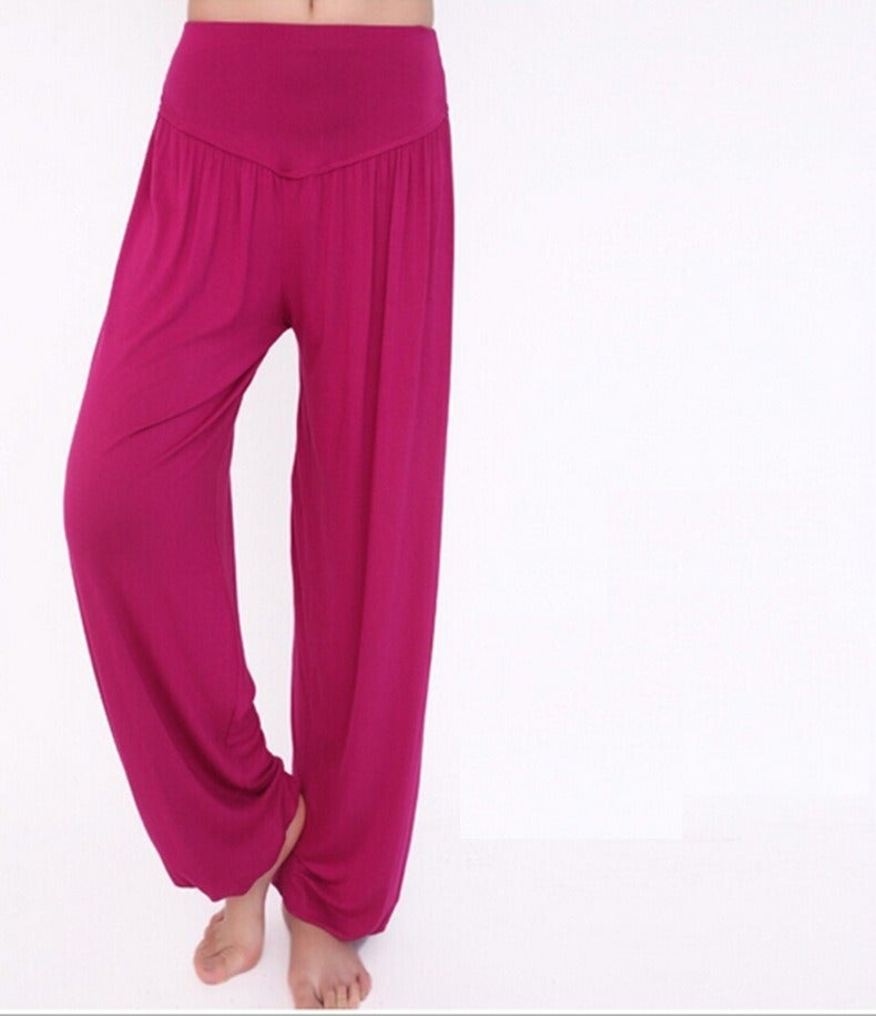 Qi Ta Women's Modal Yoga Pants Loose Dance Pants Bloomers Casual Long Pants Breathable - Image 1