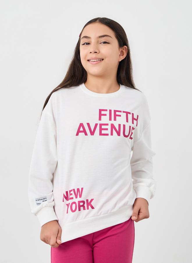 Styli Teen Fifth Avenue Print Sweatshirt and Trousers Set - Image 2